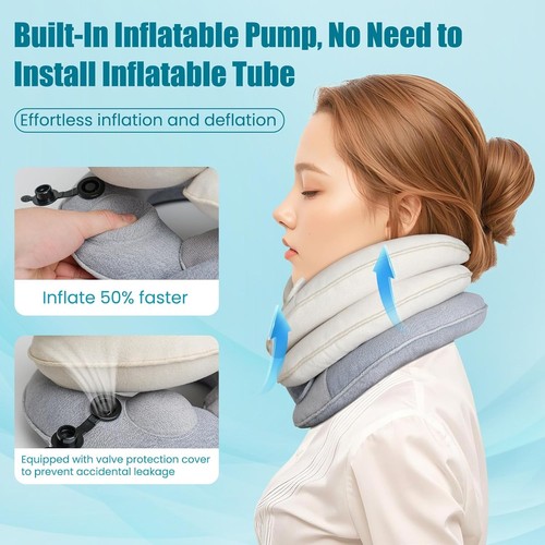 Neck Stretcher Traction Device Pain Relief Inflatable Adjustable Neck ...