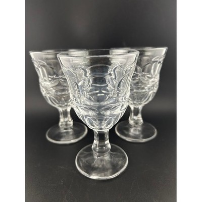 Set of 3 Vintage Fostoria Argus 4 7/8'' Clear  Cordial Wine Glasses Goblets