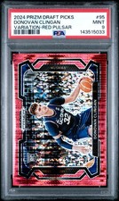 2024 PANINI PRIZM DRAFT PICKS VAR-RED PULSAR #95 DONOVAN CLINGAN 193/299 PSA 9