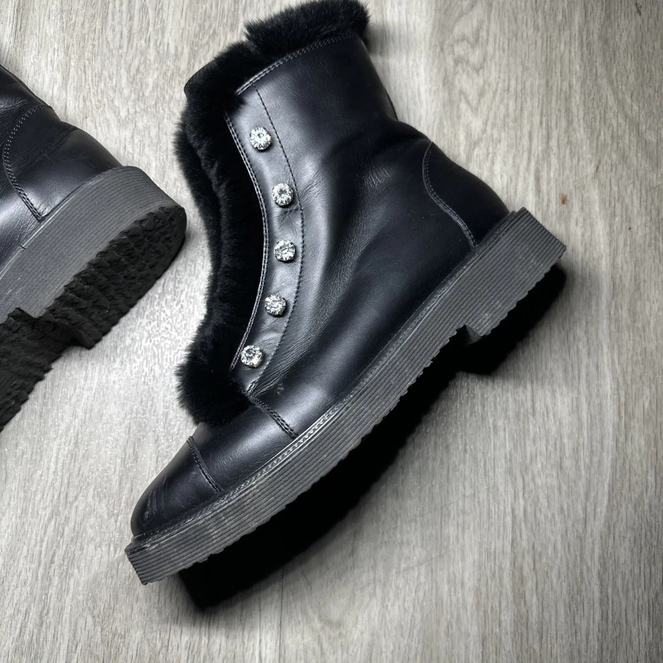 VINTAGE! Giuseppe Zanotti Women’s Black Hilary Military Boots EURO 38.5 - Image 4 of 4