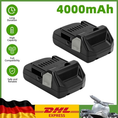 2x 18V 4000mAh Li-Ion Akku Für Hitachi BSL1815 BSL1830 BSL1815S BSL1825
