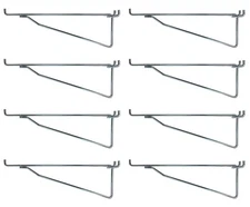 (8 Pack) Metal 8 Inch Shelf Bracket Garage Peg Hanger for 1/8" & 1/4" Pegboard