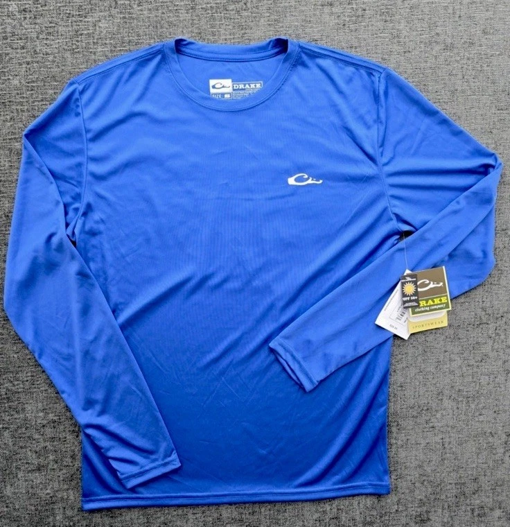 DRAKE Men’s Icon LS CREW AMERICANA SHIRT Sz. 2X NEW DS9550-BLU-5
