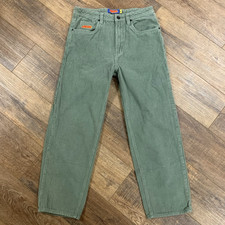 Empyre Corduroy Pants Men 30 Loose Fit Baggy Skate Green Y2K Grunge Relaxed Surf