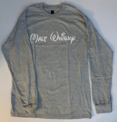 MALT WHISKY SPORTS GRAY LONG SLEEVED EXTRA LARGE T-SHIRT