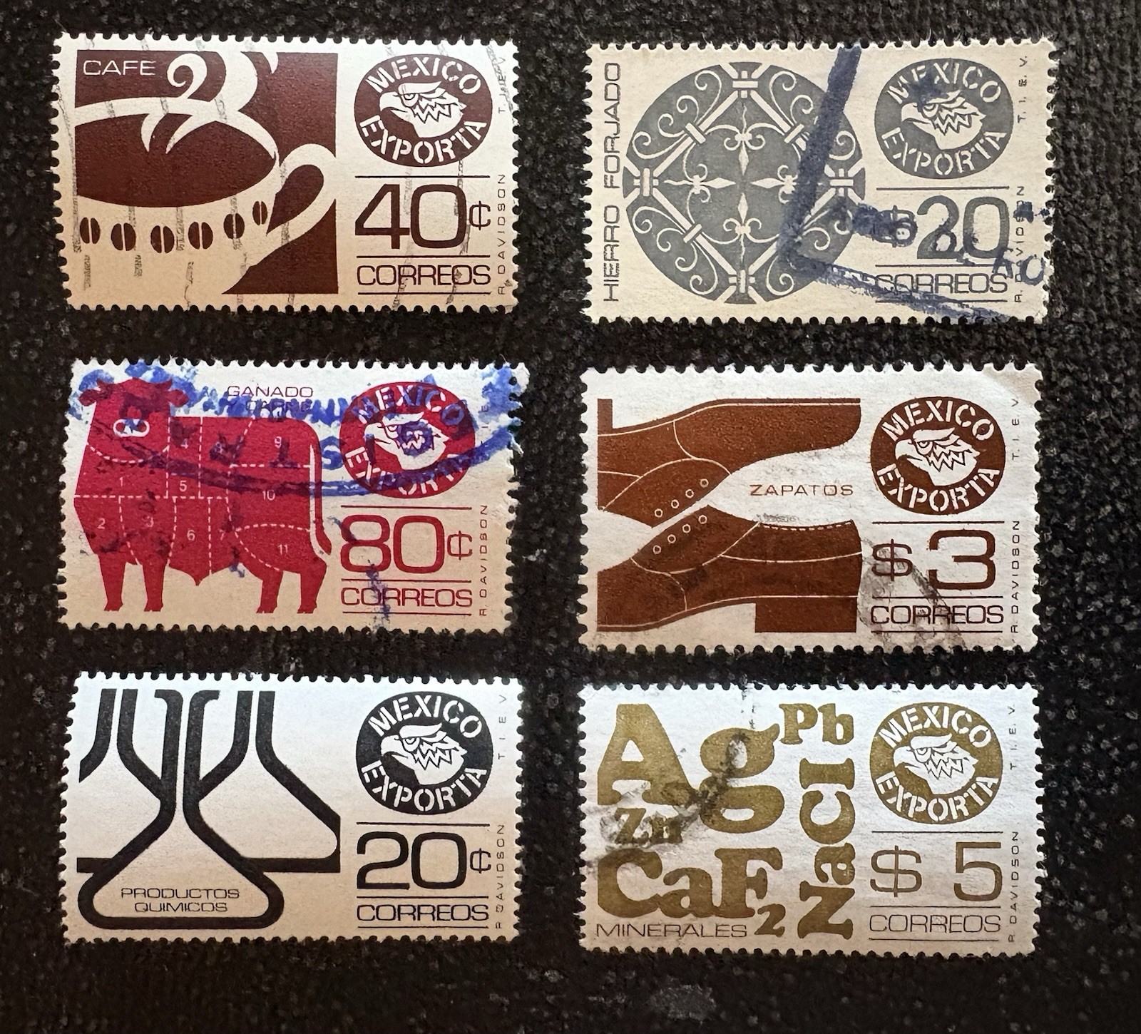 Mexico: 1975-87.  Set of 6 used/ mint Lot #01-02011