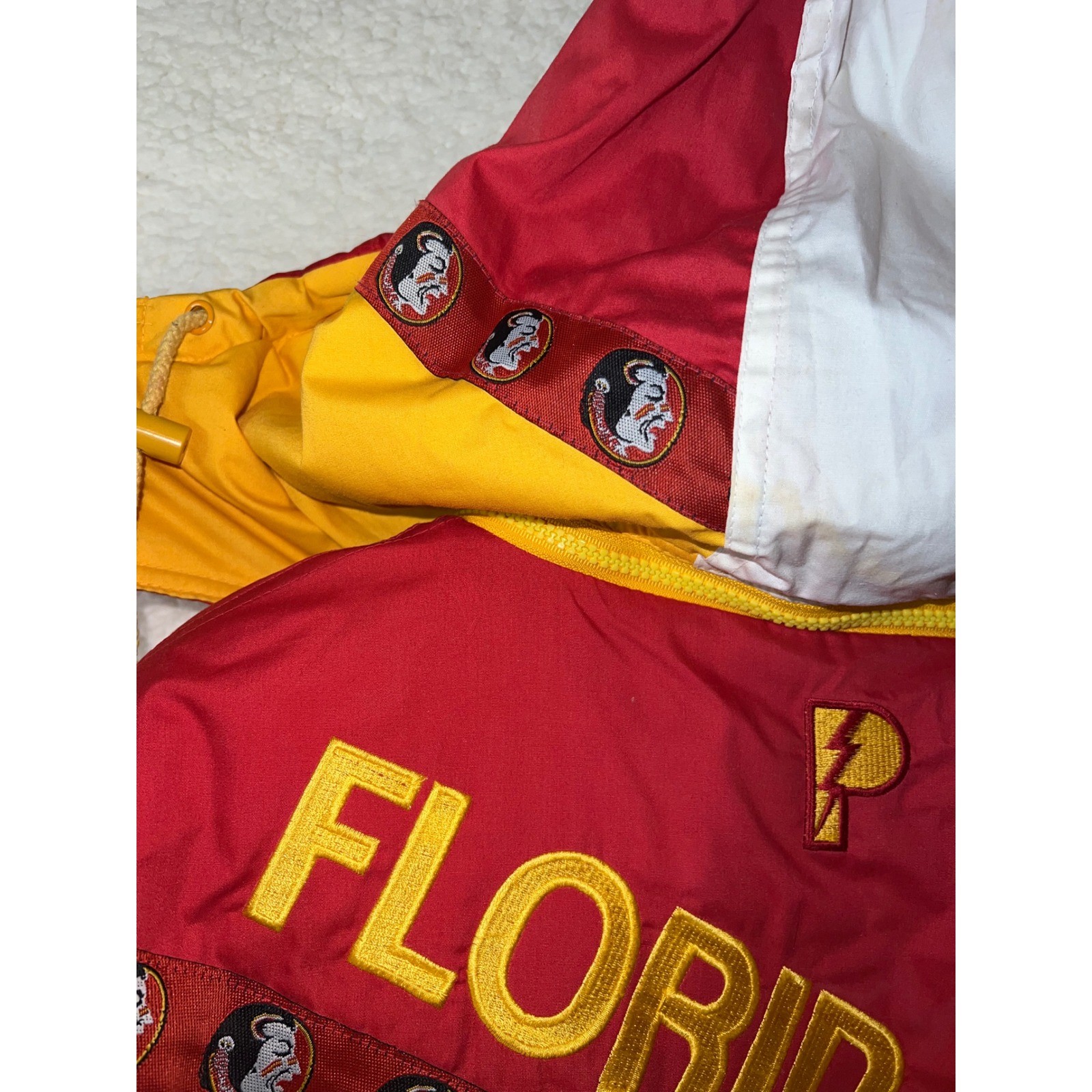 Vintage Florida State Seminoles Pro Layer Puffer Jacket Mens Medium FSU Hooded image 7