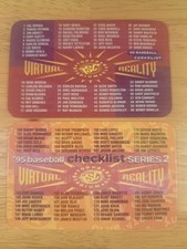 1995 STADIUM CLUB BASEBALL VIRTUAL REALITY CHECKLISTS SERIES 1 & 2