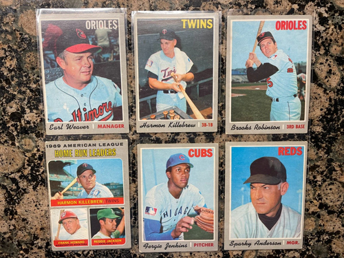 1970 O-PEE-CHEE BASEBALL LOT OF #9 REGGIE JACKSON,ROBINSON,WEAVER,JENKINS - Picture 1 of 4