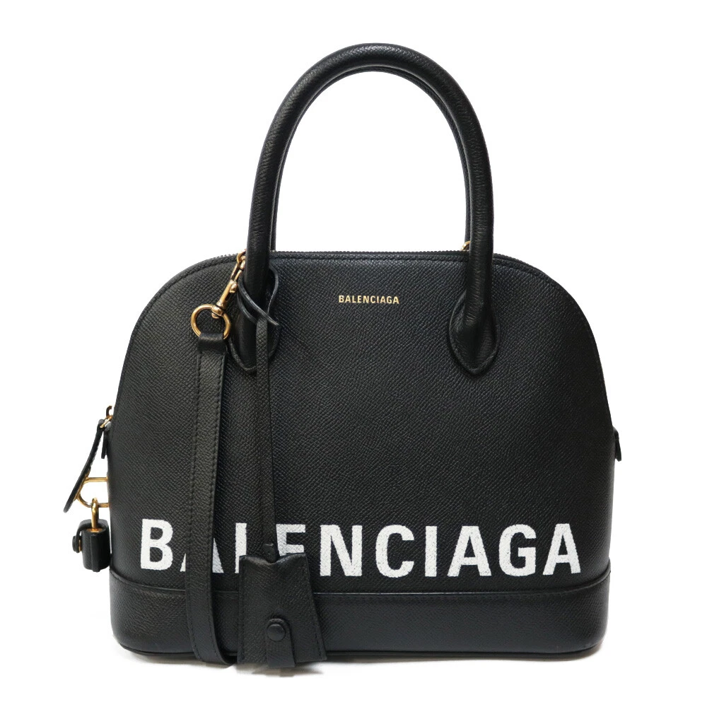 BALENCIAGA Shoulder Bag black black leather 2way bag handbag Ville Top Handle S