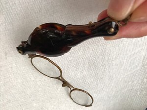 Antique Victorian Tortoise Shell Folding Lorgnette Spectacles Opera Glasses Faux Ebay
