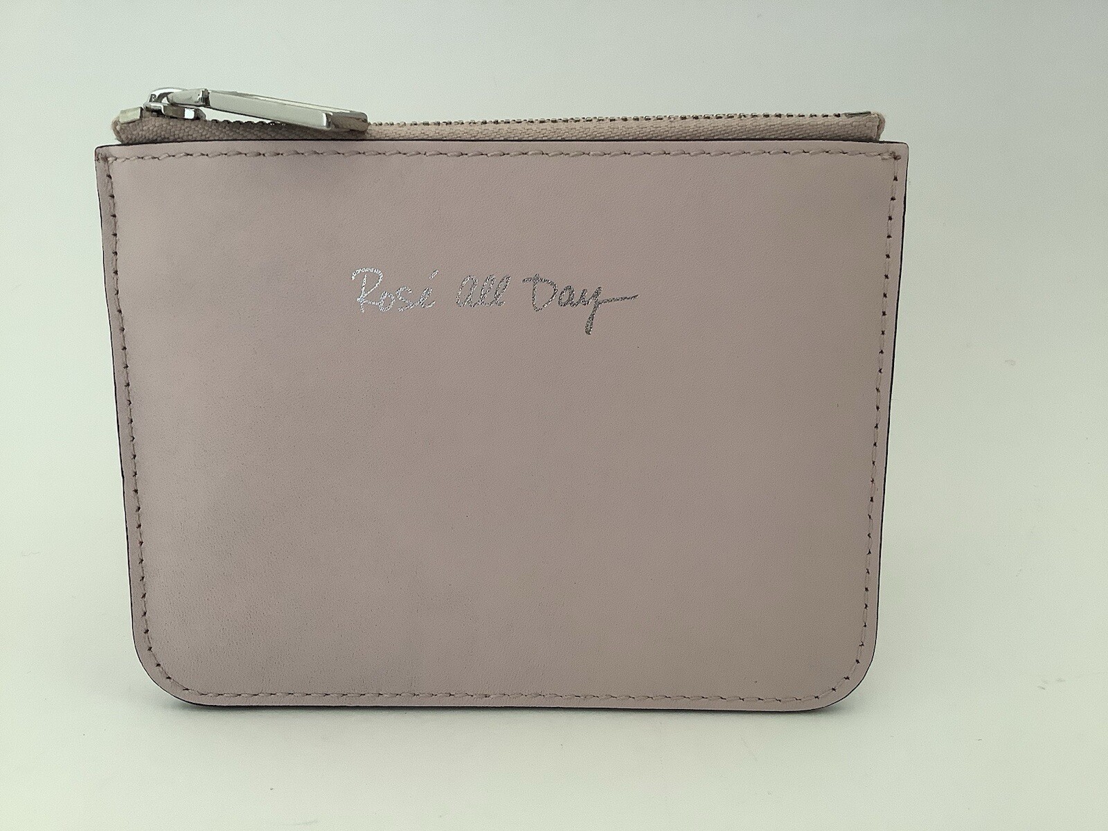 New Rebecca Minkoff 'Cory' Small Pink Leather Zip-top Pouch with Key Ring