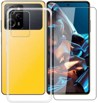 For XIAOMI POCO X5 PRO TEMPERED GLASS SCREEN PROTECTOR + CLEAR SILICONE TPU CASE