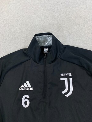 Juventus FC Half Zip Adidas Stitched Soccer Warmup Pullover (Men's
