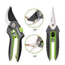 Garden Pruning Shear 2Pack 8" Bypass Pruning Shear 6.25" Straight Garden Scissor