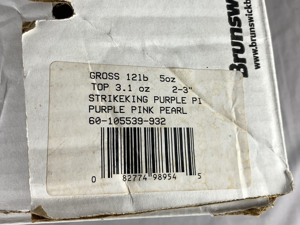 Brunswick Strike King Bowling Ball 12 lbs Purple Pink Pearl Undrilled