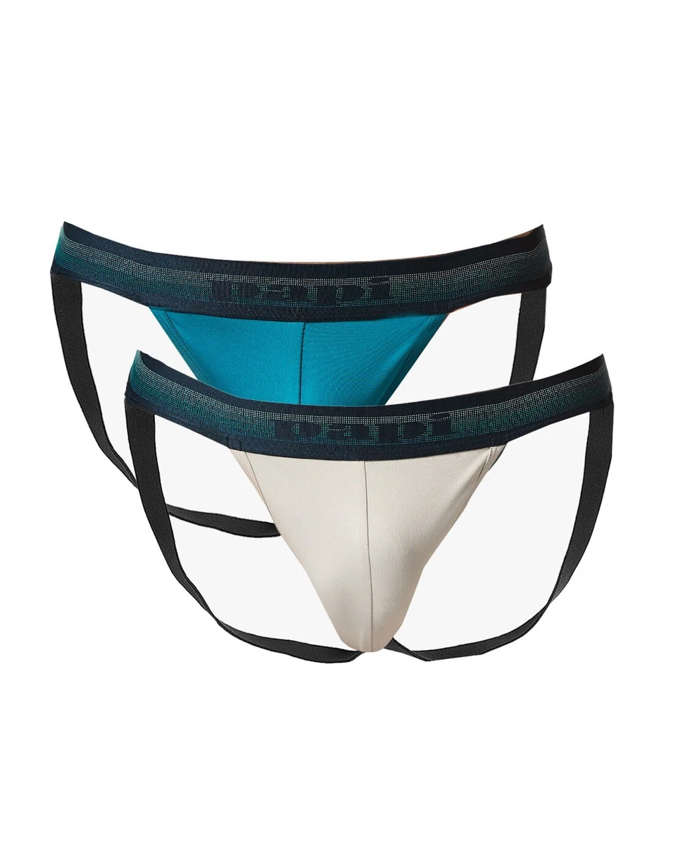 Papi Jockstrap Uomo 3 Pezzi - Cotone Elasticizzato - Rosso, Blu, Nero - Taglia Medium