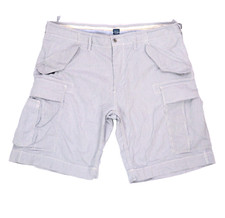 Vtg Polo Ralph Lauren Seersucker Cargo Shorts Blue Striped Nautical Mens 38 EUC
