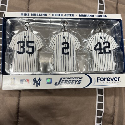 Mariano Rivera, Mike Mussina, and Derek Jeter magnetic jersies