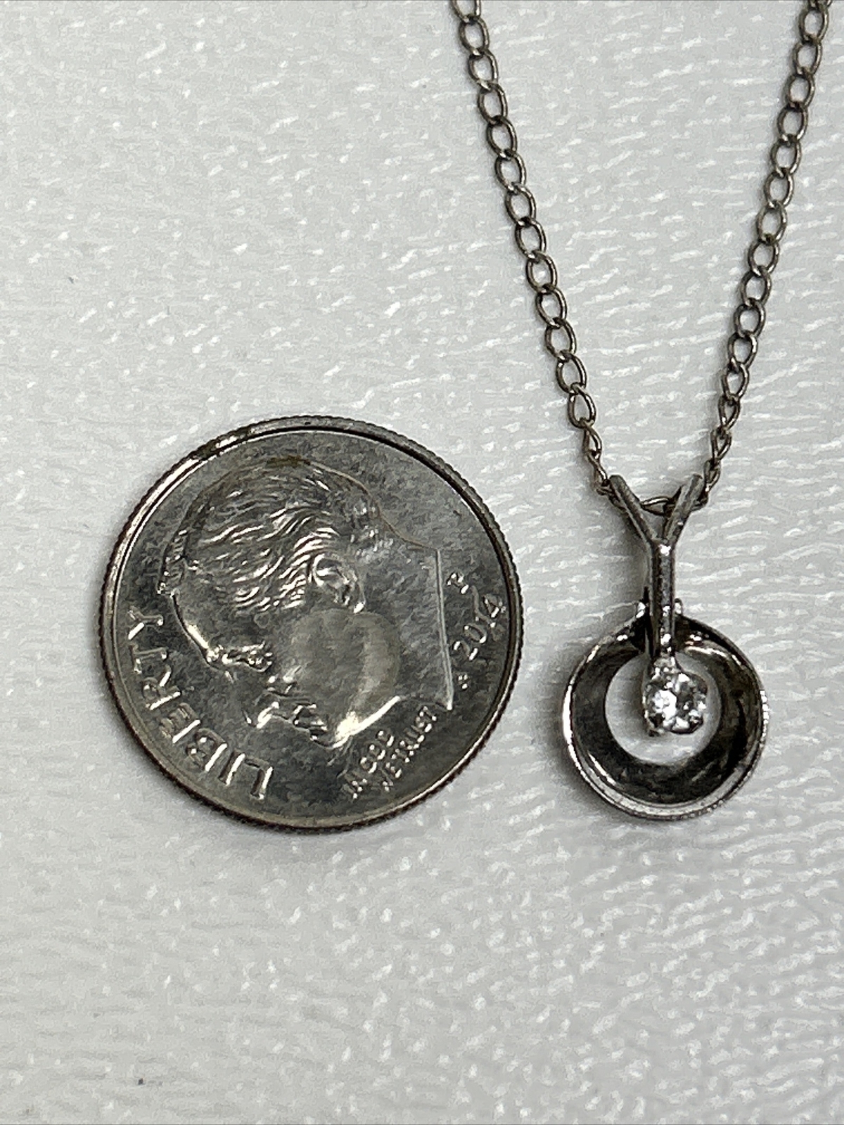 Vintage Marvel Sterling Silver Necklace With Single Rhinestone Charm eBay