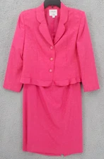 VTG COLLECTIONS FOR LE SUIT WOMENS JACKET STRAIGHT SKIRT SZ 12 PINK LONG SLEEVE