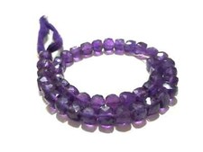 1 Strand Natural Amethyst 3D Cube Box Faceted 6-7mm Loose Amethyst Beads 8"inch