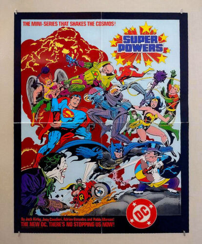 1984 Kirby JLA Superpowers poster 1: Batman,Wonder Woman, Superman,Green Lantern - Picture 1 of 1