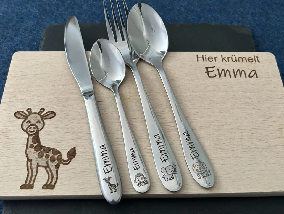 Kinderbesteck mit Gravur / Tiere/ Personalisiert mit Namen / Geschenkidee - Bild 4 von 4