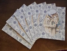 6 Michel & Co kitten/cat themed blank notecards with envelopes
