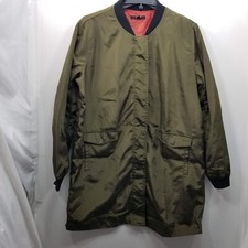 Papaya Women's Full Zip Snap Front Long Sleeve Wind Breaker Jacket Green Large