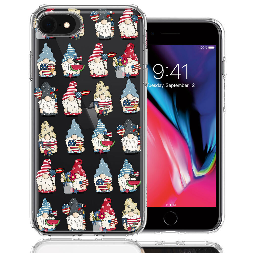 For Apple iPhone 6/7/8/SE 2022 Cute USA Fourth Of July Gnomes Patriotic  Case