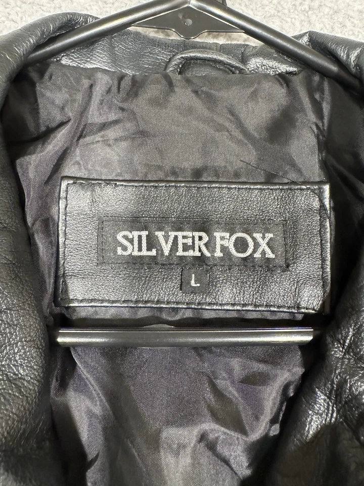 Chaqueta de cuero para mujer SilverFox bombardero con cremallera grande bolsillos en L Foto 2 de 4
