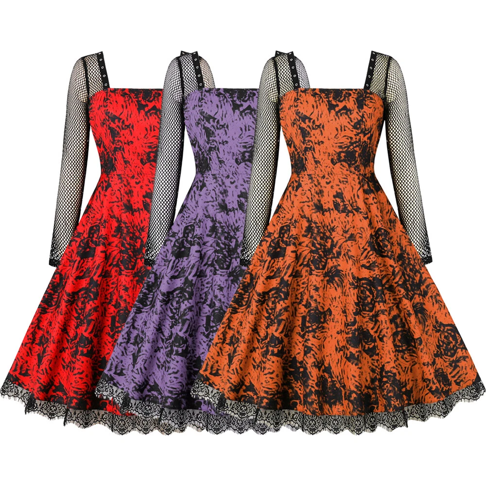 Long sleeve 50s swing deals dress