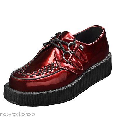 T.U.K Av8983 Tuk Shoes Metallic Red Burgundy Patent Tassle Loafers Mocassins
