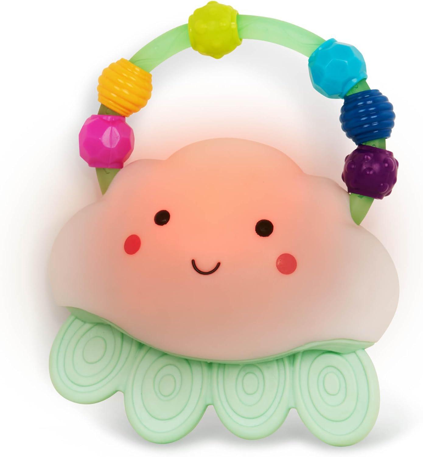 B. Toys- B. Baby Baby Light-Up Cloud Rattle- Rain-Glow Squeeze- Teething Rattle-image