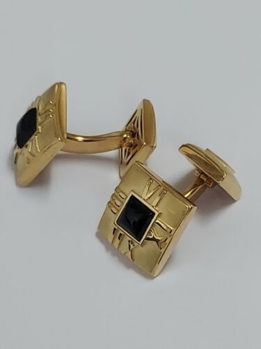TIFFANY & Co 18K Yellow Gold Onyx Necklace Vintage 1980s TIFFANY & Co 18K Yellow Gold Onyx Necklace Vintage 1980s
