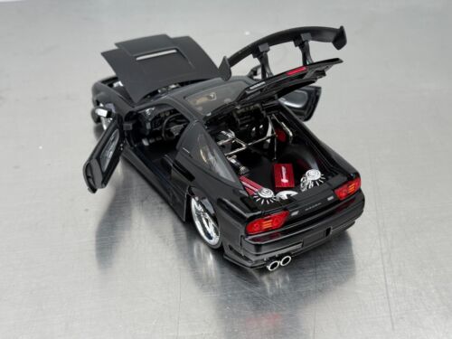 Raro Nissan 240SX negro brillante escala 1/24 Jada Toys sin calcomanías de patrocinador gráficos - Imagen 11 de 24