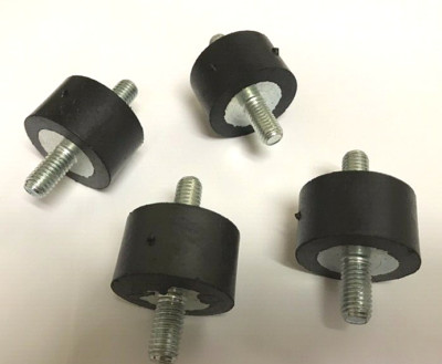 SET OF 4 M8 RUBBER MOUNTS ISOLATORS 1 1/4'' DIAMETER 3/4'' THICK 16mm LONG STUDS