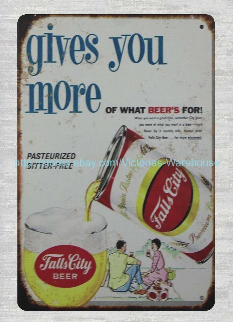 Fall City Beer Metal Tin Sign - Vintage Wall Art Decor for Beer Lovers-image