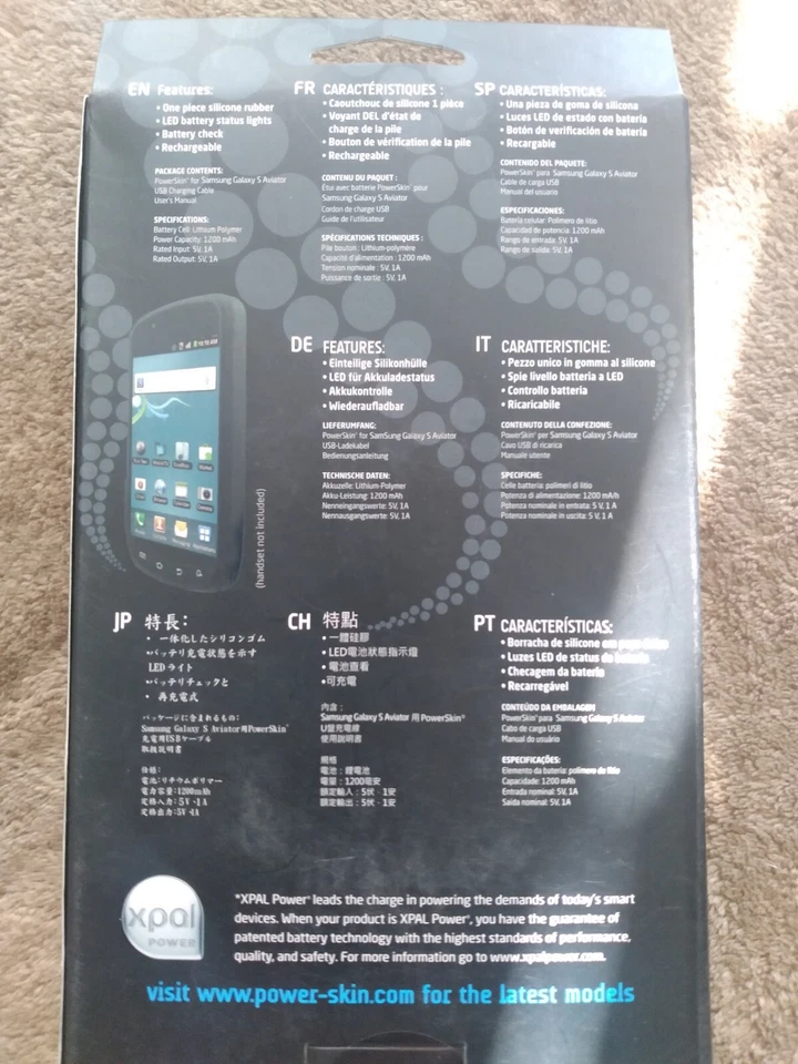 PowerSkin Case w/Built in Rechargable Battery-Samsung Galaxy S Aviator AP1201R93 - Image 2 of 4