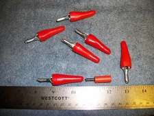 LOT OF RED RUBBER COVERED ALLIGATOR CLIPS ADAPTERS FOR BANANA PLUGS! S