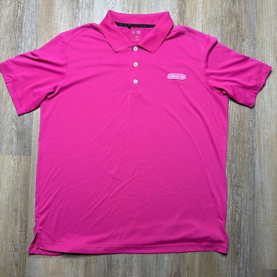 Adidas Golf Polo Men’s XL Pink Patch Logo Golf Activewear Casual Bright  Pink