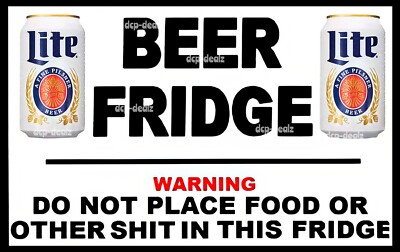 BEER FRIDGE WARNING FUNNY Man Cave Fridge Magnet (3-Sizes)   F104