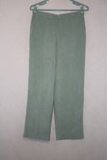 Alfred Dunner Pale Green Corduroy Pull On Stretch Pants Sz 8 Elastic Waist