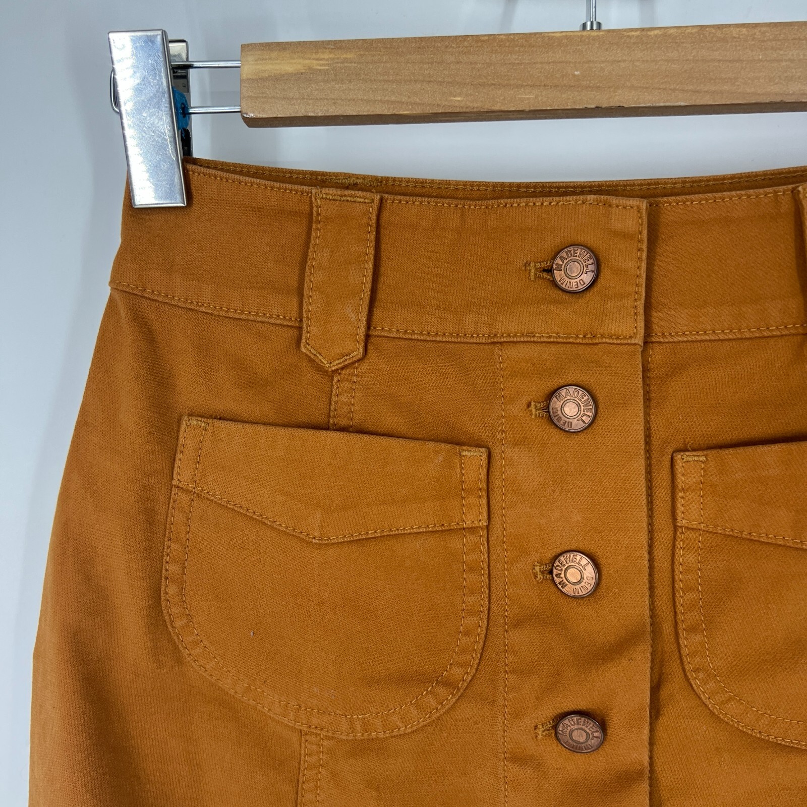 Madewell Patch Pocket Button Front Mini A-Line Sk… - image 2