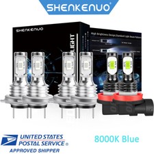 H7h7h11 Combo 6 Led Headlight High Low Beamfog Light Bulbs 8000k Blue Kit H7h7h11 Combo 6 Led Headlight High Low Beamfog Light Bulbs 8000k Blue Kit