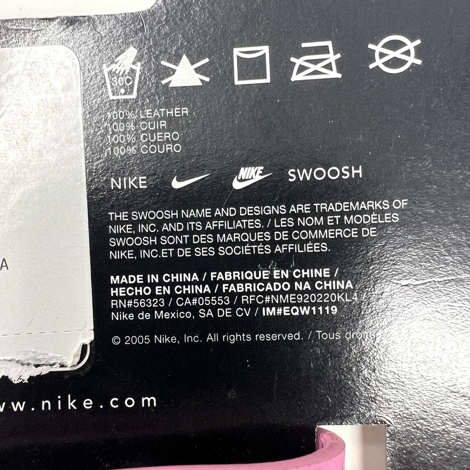 Vintage Nike Women’s Leather Bracelet Wrist Cuffs 2 Pack Pink White Y2K NEW Rare - Image 3 of 3