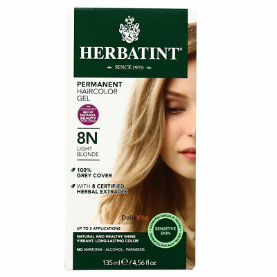 Herbatint Permanent Herbal Hair Color Gel 8N Light Blonde 4.56 Ounce
