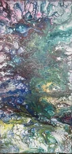 Original Pour Acrylic Painting on Canvas Pour Abstract Art 20 By 10 In OOAK