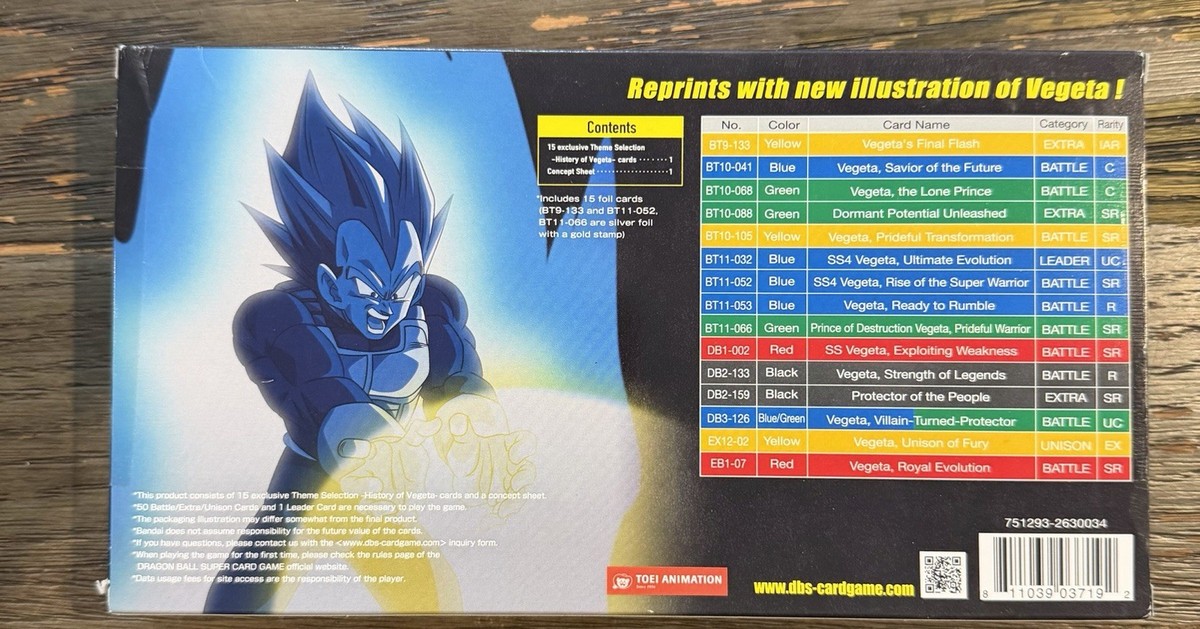 dragon ball super card game history of vegeta History of Vegeta- Theme Selection [TS02] - product